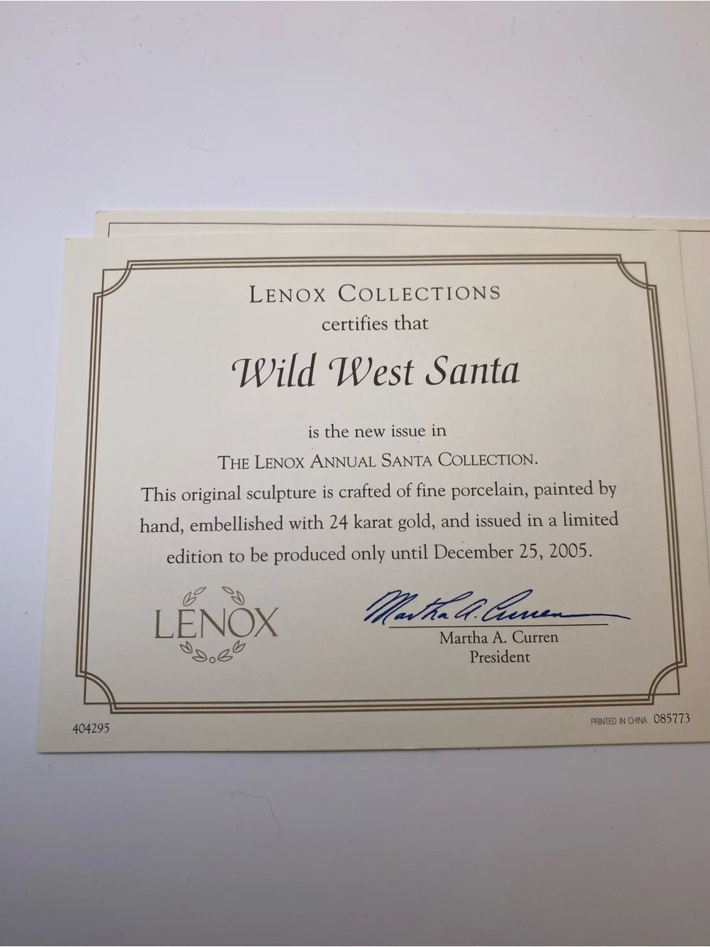 NEW Lenox Wild West Santa Riding White Rocking Horse - Figurine w box & COA